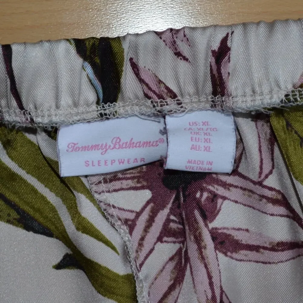 Tommy Bahama Silky Sleepwear Shorts Tropical Print Size XL